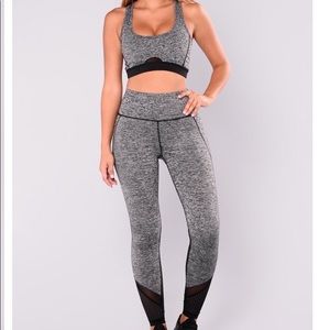 Grey and Black Activewear Set
